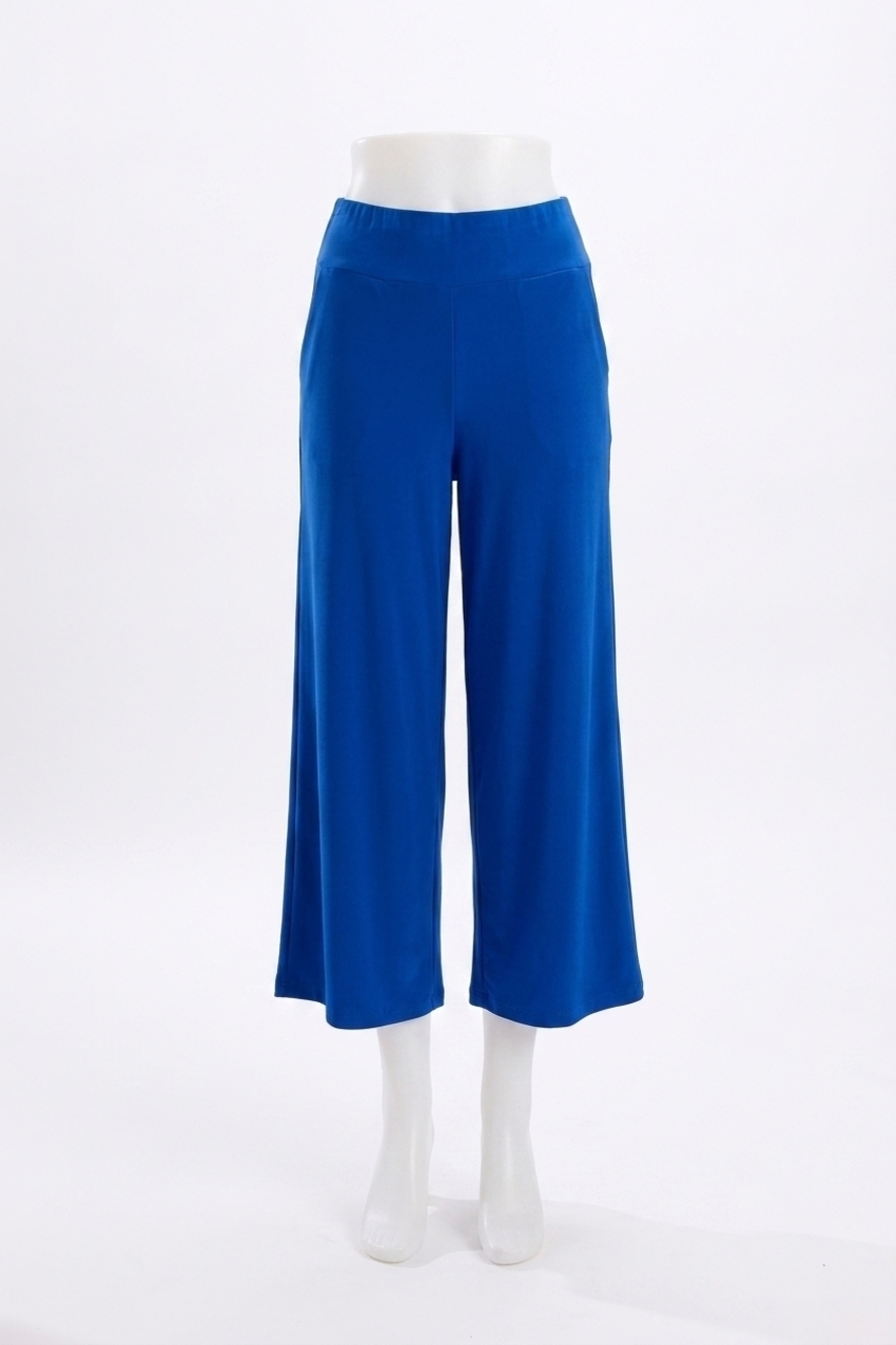 NEW FRANK LYMAN knit wide leg crop pants in royal